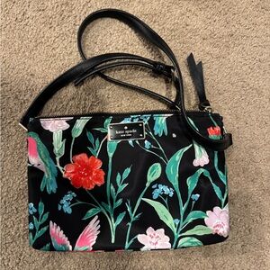 Kate Spade Black Multicolor Floral Crossbody Bag